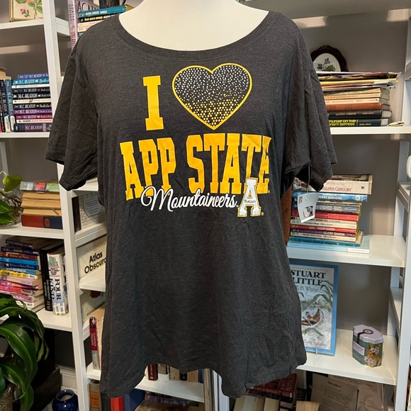 NWT App State plus size 22 tshirt with beads. Gray and yellow. - Picture 6 of 6